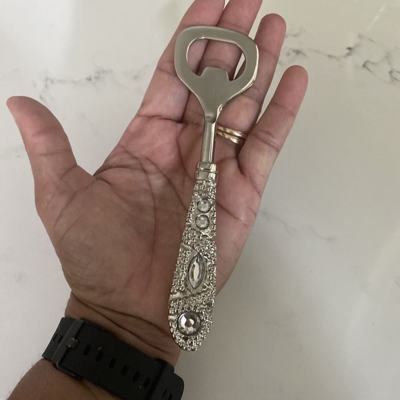 Chrome bling Bottle opener with Rhinestones inserts - Picture 3 of 16
